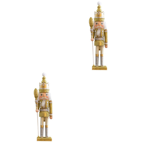 2 Pcs Nutcracker Figure Puppet Soldier Xmas Decor 1