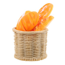 1 Set Mini Bread Model Fake Food Decoration with Basket