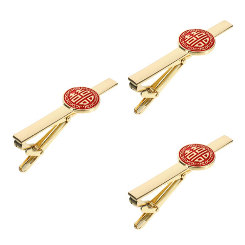 3pcs Copper Tie Clips Groom Wedding Supply 1