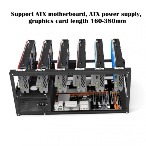 Stackable Mining Case for 6/8 GPUs - Open Rig Frame for ETH/ETC/ZEC with Motherboard Bracket & Accessories 2