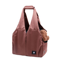 Small Pet Carrier Bag for Cats and Small Dogs, Breathable Fabric, Soft Lining, Compact Travel Tote in Brown