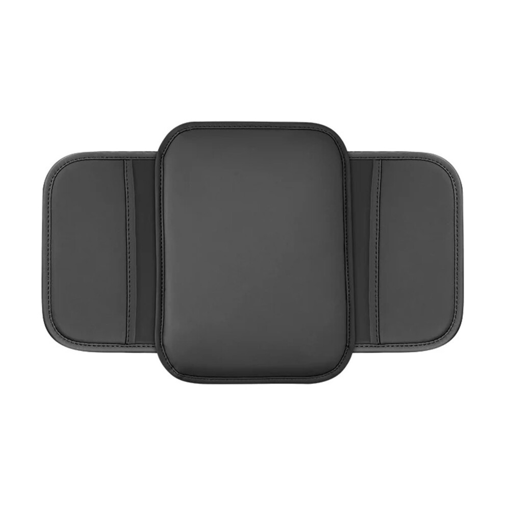 Car Armrests Pu Leather Center Console Protector Cover Cushion With Side Storage Pocket Car Accessories Black 6038364172624