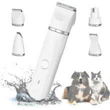 4 In 1 Professional Dog Clipper: Quiet Dog Clippers Ipx7 Waterproof, Cordless Pet Grooming Groomer with Usb Rechargeable Cable for Cat And Other Pets