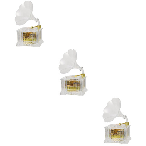 3 Pcs Phonograph Design Music Box with Light 2