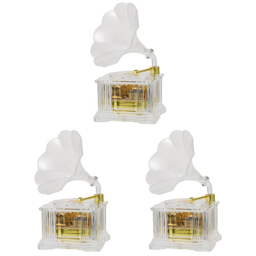 3 Pcs Phonograph Design Music Box with Light 1