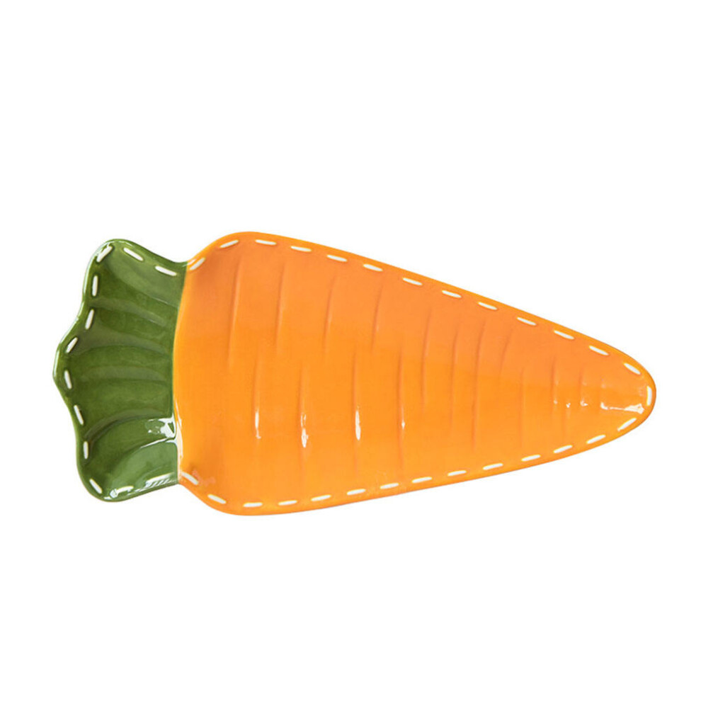 Inoomp 3 Pcs Children Tableware Carrot Shaped Ceramic Plate