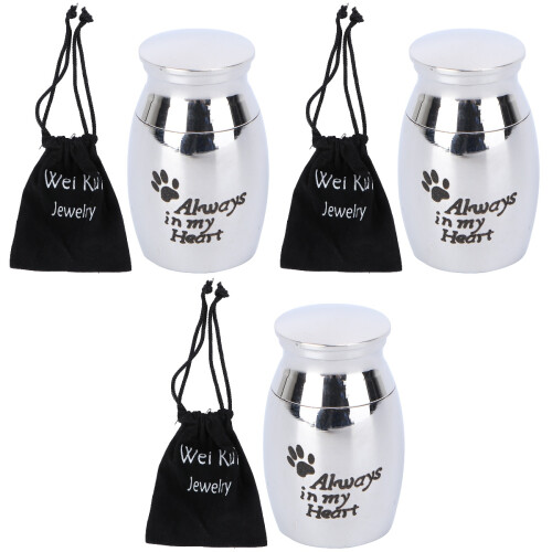 3 Sets Pet Ashes Storage Pot Ceramic Cremation Urn 2