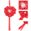 4pcs Heart Shaped Wedding Ring Pillows Box Holder 9