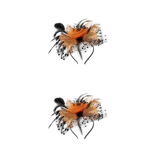 2pcs Tea Party Fascinator Hat Wedding Bride Headband 1