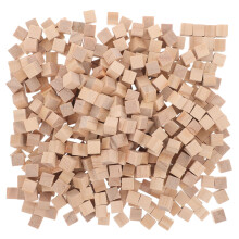 300pcs Unfinished Wooden Cubes 10mm Light Yellow Craft Blocks