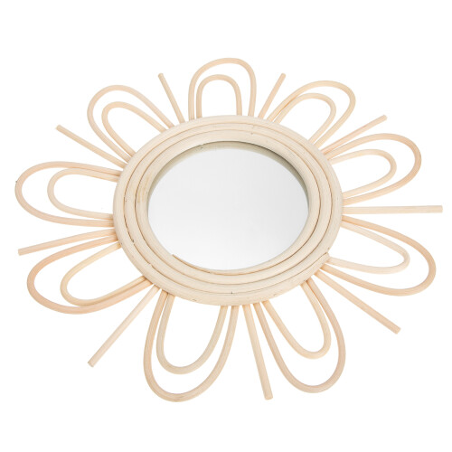 3pcs Rattan Woven Mirror Wall Decor Art Craft