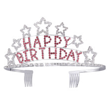 2pcs Kid'S Rhinestone Heart Tiara Crown Headband for Girls