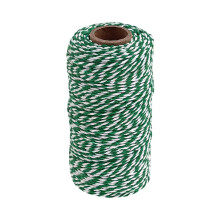 2mm 100m Thin Packing Twine String for Christmas Crafts, Gift Wrapping, Green and White Twine Rope for Presents and Tags