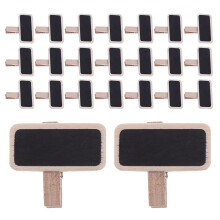 80pcs Mini Chalkboard Clips Wooden Message Board Pegs with Clip