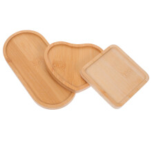 3pcs Mosaic Bamboo Coasters Blank Base Trays Diy Supplies Home Decor