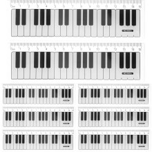 15pcs Piano Keyboard Ruler for Kids Plastic Measuring Tool