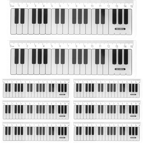 15pcs Piano Keyboard Ruler for Kids Plastic Measuring Tool