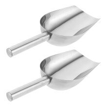 2pcs Stainless Steel Ice Scoop for Flour Grain Pet Food