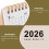 Mini Desk Calendar 2026 Small Standing Flip Weekly Beige 9