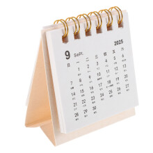 Mini Desk Calendar 2026 Small Standing Flip Weekly Beige