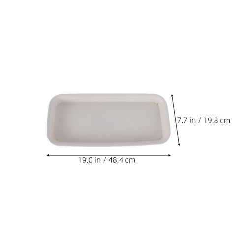 2Pcs Plastic Plant Pot Saucers Beige Rectangular Durable Drip Trays 2