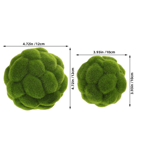 3pcs Artificial Moss Orbs Faux Greenery Balls for Decor 2