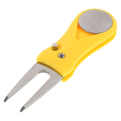 Foldable Golf Divot Tool with Ball Marker and Metal Fork