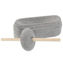 1 Set Heavy Duty Stone Mortar and Pestle for Seeds Spices Garlic TCM