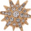 1 Pair Rhinestone Button Covers Clip-On Embellishments Hexagram Clips 8