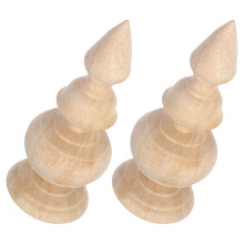 2pcs Unfinished Wood Finials for Bed Post Staircase Curtain Rod Craft