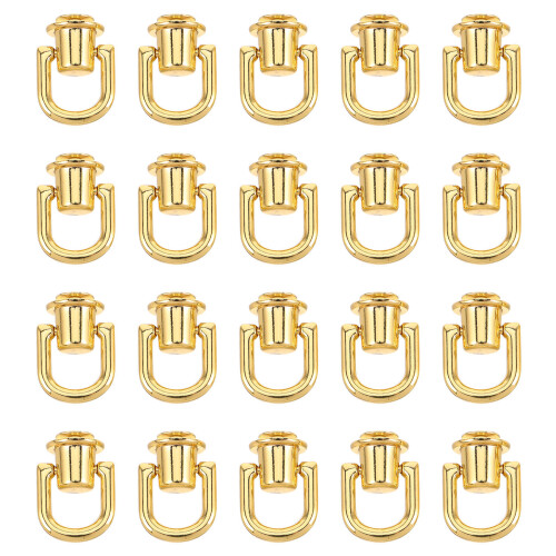 20St Gouden Zinklegering D-Ring Stud Schroeven Voor Handtassen