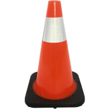 Retractable Traffic Cone 36x36x90cm with Weighted Base and Reflective Collar for Enhanced Road Safety Visibility