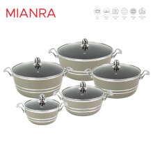 (Moonstone ) Mianra Diecast Stockpot 5Pcs Set Cooking Pot