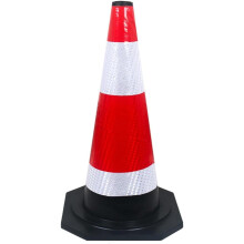Reflective Safety Cone for Traffic Control and Driver Training, Durable 33x33x63cm Highly Visible Design for Parking Lots