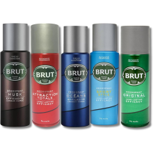 5 x 200ml MIX Brut Deodorant Spray Original Musk Oceans Sport Style