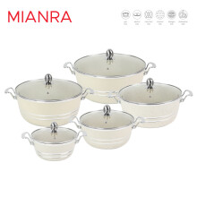 (Howlite) Mianra Diecast Stockpot 5Pcs Set Cooking Pot