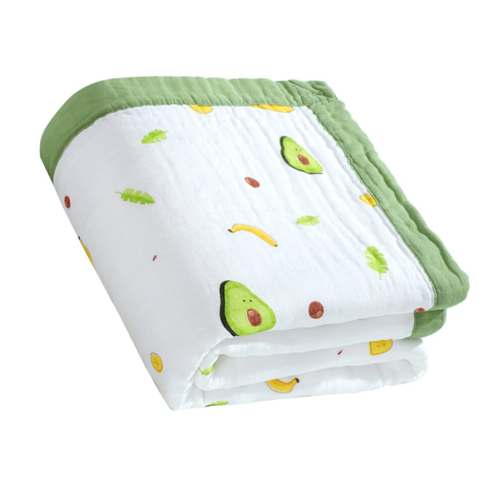 Cotton Bath Towel for Newborns and Toddlers, Soft Absorbent Avocado Design, Lightweight Quick-Drying Muslin for Beach and Bath
