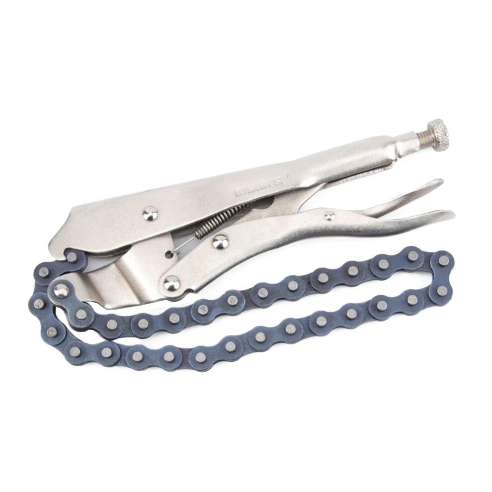 Locking Chain Clamp Vise Plier Tool - Steel Locking Grip Wrench With Pipe Cutter, Heavy-Duty Adjustable Chain Pliers 6447073489778