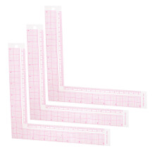 3 Pcs L Shaped Tailor Ruler Set Clear Plastic for Sewing Pattern Making