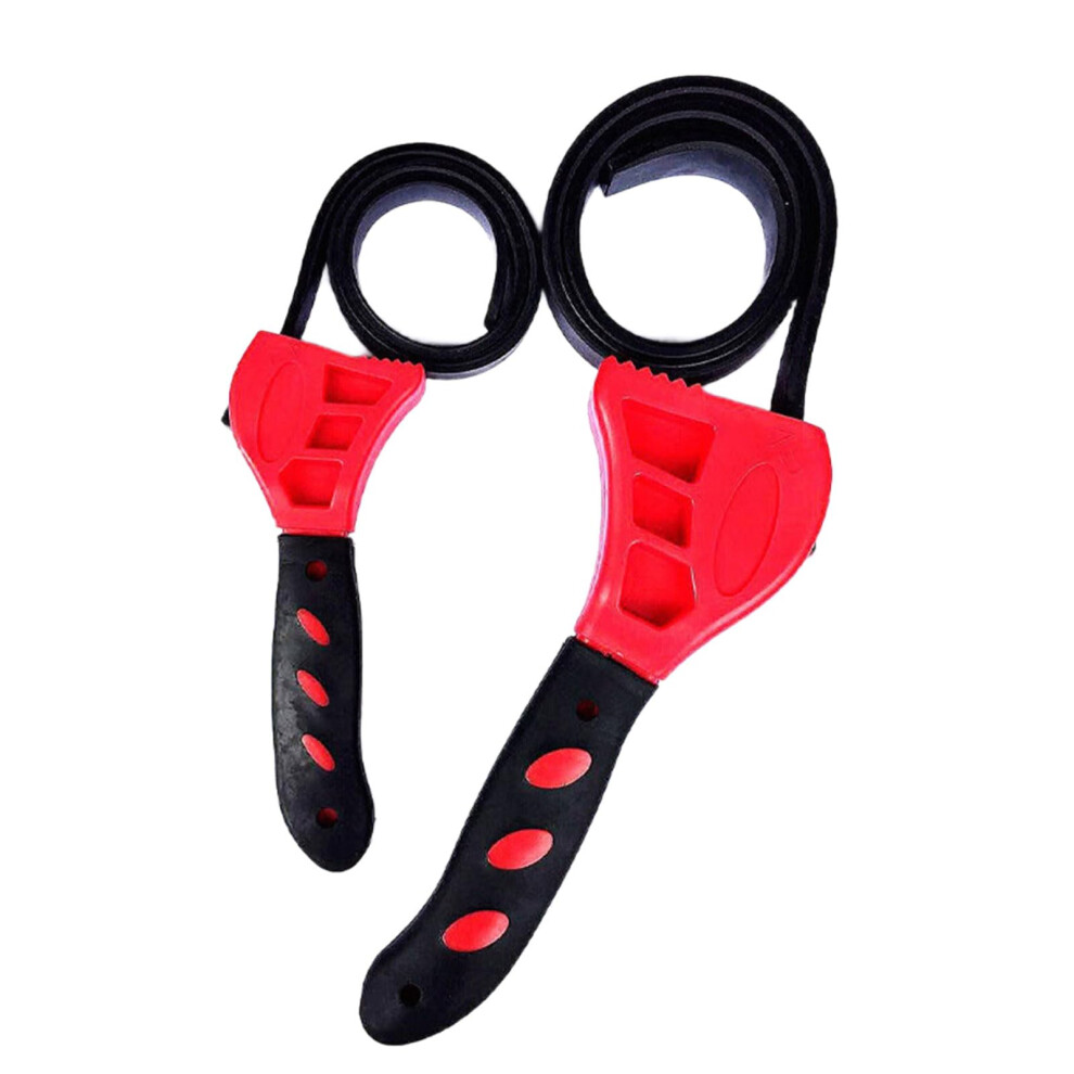 Adjustable Rubber Strap Wrench For Pipe Plumbers, Upgraded Reinforced Red Rubber Belt, Ideal Jar Opener For Weak Hands 9084446772142