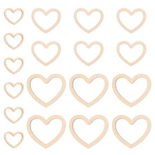 18pcs Heart Shaped Dream Catcher Frame Wooden Hoop Base for DIY Craft