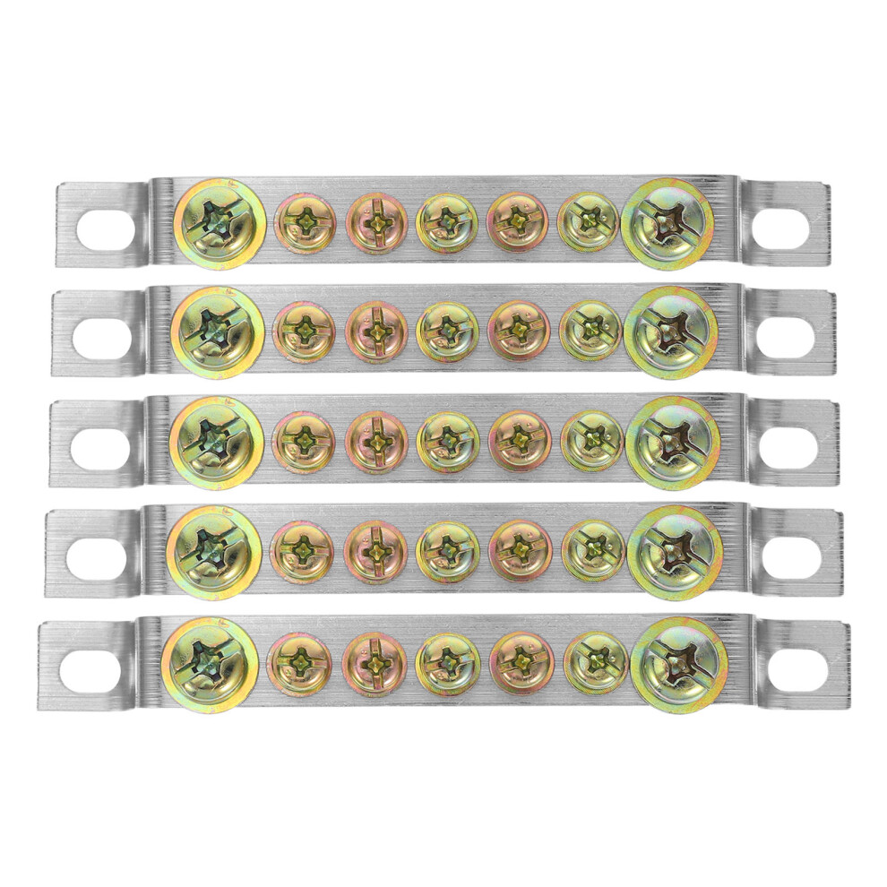 5Pcs Brass 7-Position Grounding Copper Terminal Block 3191150074298
