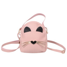 Cute Cat Crossbody Bag for Little Girls PU Kids Purse Daily Use
