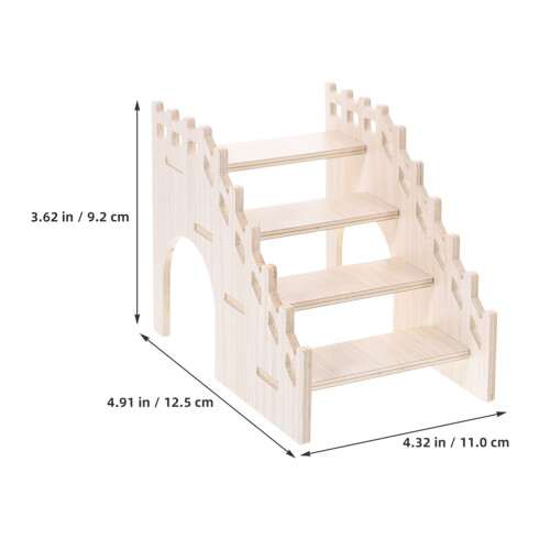 Wooden Pet Ladder Toy for Hamster Cage Hideout Multi-Functional 2