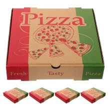 5pcs 8in Pizza Boxes Folding Cardboard Takeout Containers