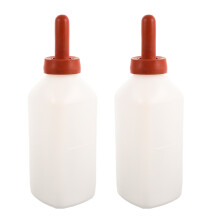 2pcs 2L Calf Nursing Bottle with Rubber Nipple for Newborn Animals