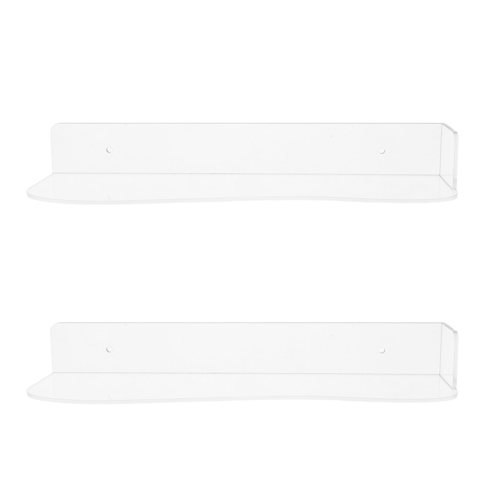 2 Pcs Acrylic Floating Shoe Shelves Wall Display Racks With Screws 3191123535474