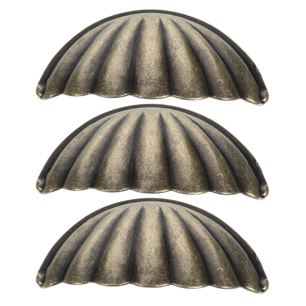 3Pcs Vintage Zinc Alloy Shell Drawer Pulls Cabinet Knobs 3191150065708