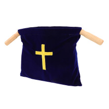 Church Offering Bag with Embroidered Cross Communion Pouch