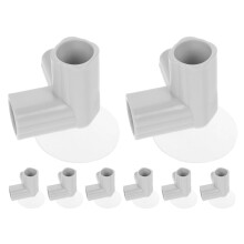 8pcs 3-Way Elbow Fitting Connectors 0.866" ID with Suction Cup